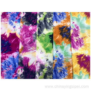 Latest Stocklot Soft Colorful Viscose Printed Tie-Dyed Poplin Fabric